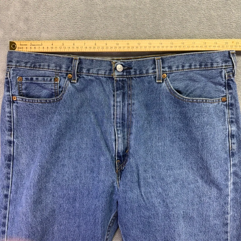 Levi Strauss 505 Mens Jeans Medium Wash‎ Straight Leg Size 42x34 Water<Less